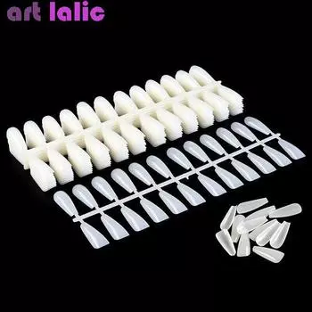 240 шт., натуральные накладные ногти в форме гроба, балетные Т-образные поддельные полное покрытие, гель-лак для дизайна ногтей, УФ-инструменты, аксессуары для маникюра
