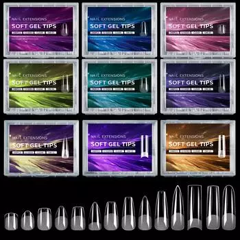 240 шт полуматовых типсов прозрачные ультратонкие накладные акриловые ногти без следов накладные ногти миндалевидные балетные ногти