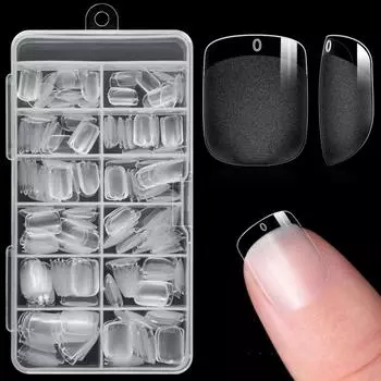 240 шт. Полупокрытие миндальных предварительно подпиленных типсов для ногтей полуматовые XS накладные накладные ногти для маленьких крошечных ногтей 12 размеров в коробке 240pcs-box-fang