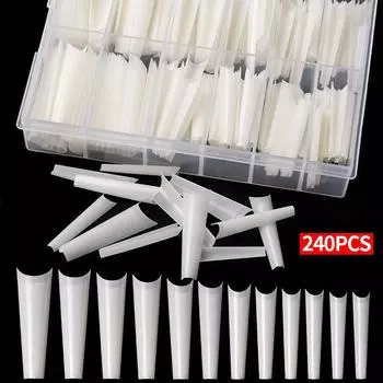 240 шт. XXL длинные без C-образного изгиба накладные ногти для профессионального накладного ногтя, акриловый маникюр, балерина, накладные ногти для салона 240PC