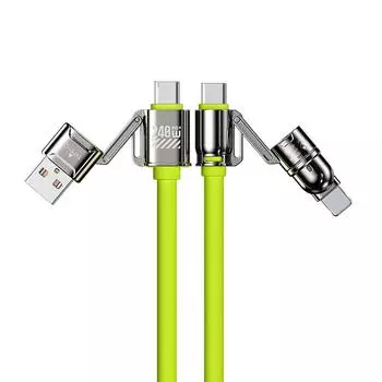 240 Вт 4 в 1 цинковый сплав кабель для зарядки USB/Type-C на Type-C/8Pin быстрая зарядка быстрая передача быстрая зарядка зелёный