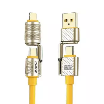 240 Вт 4-в-1 сверхбыстрый кабель для зарядки данных Type-C - Type-C из цинкового сплава для iPhone15 Samsung Xiaomi 1m