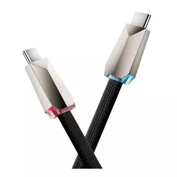 240 Вт металлический кабель Cyber Supercharger с подсветкой RBG для iPhone15 Samsung Xiaomi Huawei MacBook 1.2m