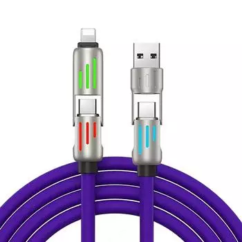 240 Вт сверхбыстрый зарядный кабель 4 в 1 многоразъемное зарядное устройство вращающийся угловой USB-Type-C 1,2 м мобильный телефон зарядный кабель