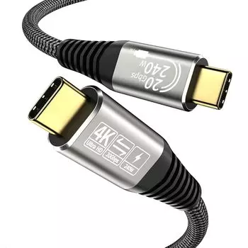 240 Вт USB C-кабель, совместимый с Type-C PD, сверхбыстрый кабель для зарядки Type-C, высокоскоростная передача данных 20 Гбит/с, видеовыход 4K@60 Гц 1 м, стандарт 3.2 Gen2*2