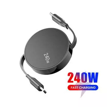 240 Вт USB C - USB C PD кабель для iPhone 15 Pro Max PD быстрая зарядка шнур данных выдвижной зарядный кабель типа C провод для ноутбука