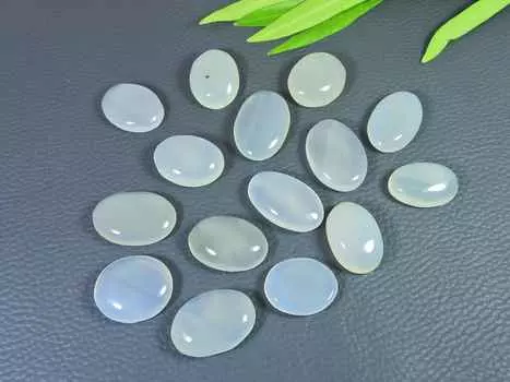240Cts. Натуральный молочный оникс овальный кабошон россыпью драгоценный камень 15 шт. лот 20-25 мм RQ-2645