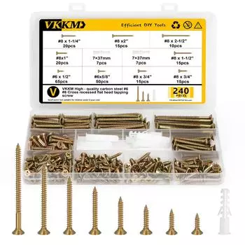 240pcs cross flat head self tapping screw combination wooden indoor building screw set