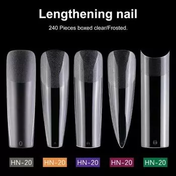 240Pcs Nail Art FALSE Patch Set Seamless Versatile Lengthened Frosted Texture Anti-break Long Lifespan Nail A