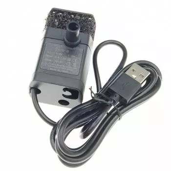 2415-12 5V Фильтр Малошумный Бесщеточный Моторный Насос С Фильтрующей Сеткой 200L/H Аквариумные Аксессуары Погружной Водный Цикл Для Домашних Животных чёрный