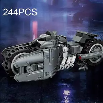 244 шт., модель строительного блока мотоцикла, городские гонки, сверхмощный мотоцикл в сборе, кирпичи, игрушки, орнамент, детский рождественский подарок nobox серый