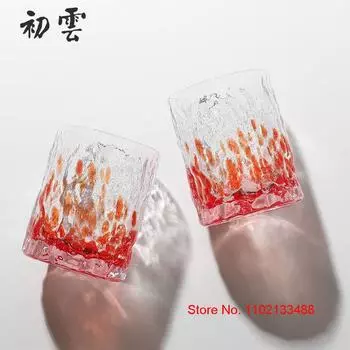 245 мл розовые светящиеся бокалы для виски Сакура снег художественная концепция хрустальный подарок для вина стакан светящаяся чашка для виски для женщин пивная кружка 1 Piece 245ml