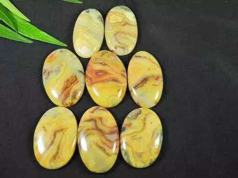 245Cts. Австралийский агат Crazy Lace Crab Crab Овальный кабошон Драгоценный камень 08 шт Лот 33-34 мм RQ-2954