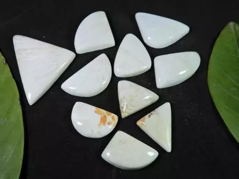 248Cts. Natural Scolecite Fancy Cabochon Loose Gemstone 10 Pcs Lot 26-45MM RQ-1232