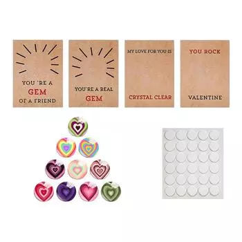 24/12Pcs Valentine Exchange Card Heart Valentines Greeting Cards Gift for Kids 24PCS