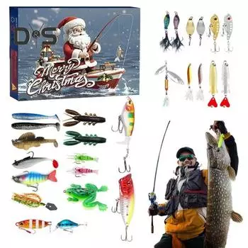 24/26 шт./комплект рождественская рыболовная приманка адвент-календарь искусственные мягкие жесткие приманки аксессуары календарь обратного отсчета слепая коробка энтузиасты рыбалки праздник D
