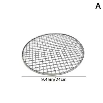 24/26 см круглая сетка для барбекю из нержавеющей стали решетка для барбекю сетка для кемпинга пикника стойка для еды гриль для барбекю кухонный инструмент аксессуары
