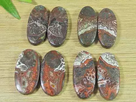 24-26MM натуральный агат Crazy кружевной овал пара драгоценных камней россыпью 4 пары лот RQ-2356