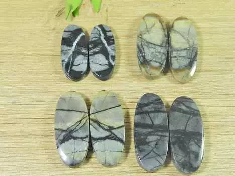 24-28 мм натуральный яшма Пикассо овальный кабошон 4 шт россыпью драгоценных камней лот 90 карат. РQ-2457