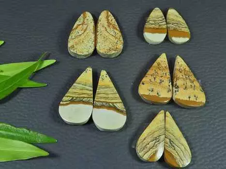 24-29 мм натуральная картина яшма пара 5 пар грушевидных кабошонов драгоценных камней лот RQ-2441