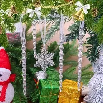 24/2 шт. кристально чистые снежинки подвески на рождественскую елку сосульки украшения для праздничной зимней вечеринки прозрачное подвесное украшение