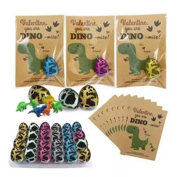 24/30 шт. инкубационных яиц динозавров, валентинки для детей, школьные классы, новинка, обмен подарками с динозаврами для малышей, сувениры на Пасху и вечеринку в честь Дня святого Валентина 24PCS