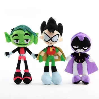 24-30 см аниме подросток Beast Boy плюшевые игрушки кукла Peluche милый зеленый мальчик Робин мягкая игрушка ребенок дети рождественский подарок на день рождения