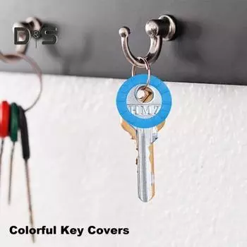 24/32/40 шт. цветных колпачков для ключей, гибкие круглые резиновые чехлы для ключей, полукруглые бирки для ключей, идентификаторы для ключей от дома, ключи нестандартной формы 24