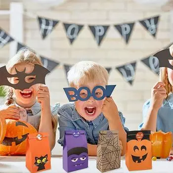 24/32/40 шт. Подарочный пакет для конфет на Хэллоуин с 8 узорами Пакет для конфет на Хэллоуин 40pcs
