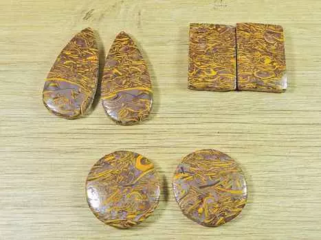 24-33 мм натуральный яшма Мариам, пара из 3 шт. смешанных кабошонов из драгоценных камней, лот RQ-2395