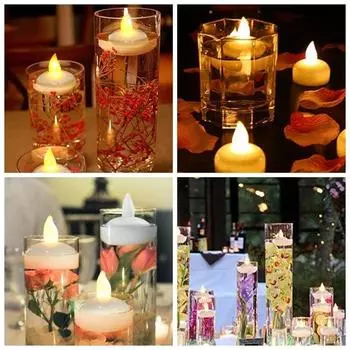 24/36 шт. беспламенные плавающие свечи, водонепроницаемые светодиодные чайные свечи, работающие от батареек, мерцающие свечи для декора свадьбы, дня рождения