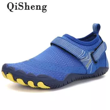 24–39 летние детские быстросохнущие силиконовые туфли для плавания с мягкой подошвой и пятью пальцами, уличная пляжная обувь 25 чёрный