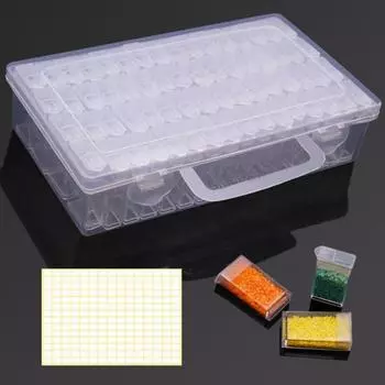24/42/64/84/100 сеток, прозрачный дозатор для алмазной живописи, бутылка для бисера, контейнер для бисера 100 Grids