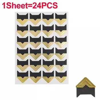 24/480Pcs DIY Vintage Corner Kraft Paper Stickers for Photo Album Frame Decoration Bedroom Scrapbooking Picture Protect Decal