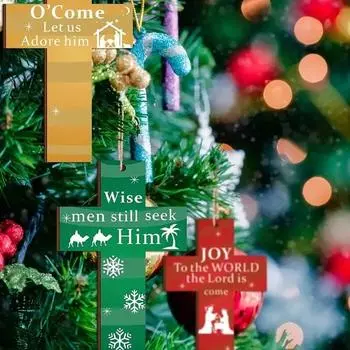 24/48 шт. Рождественский деревянный крест, украшение для дома, офиса, настенный рождественский елочный подвесной крест 24PCS