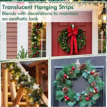 24/48 шт. вешалка для рождественской гирлянды, регулируемые крючки для гирлянд, держатель для рождественских чулок, многоразовый 24PCS чёрный