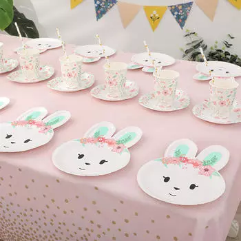 24 бумажных тарелки и стаканчики для вечеринок, симпатичные, для праздников в сельской квартире, зеленые зелёный