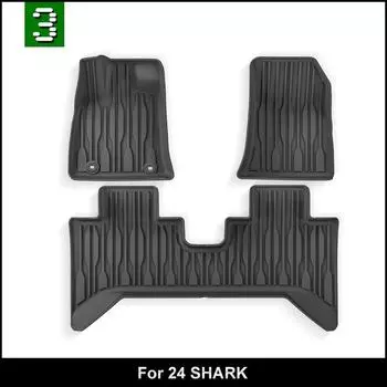 24 BYD SHARK Pickup TPE коврики для пола - полный комплект с ковриками для заднего ковша Single-layer, Foreign/Left Hand Drive