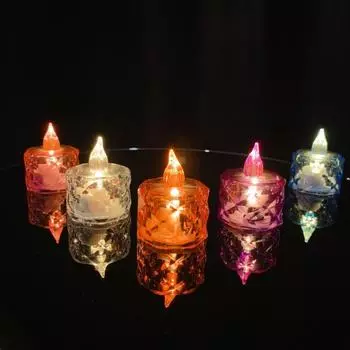 24 чайных светильника - мигающая беспламенная светодиодная чайная свеча с датчиком освещенности от заката до рассвета для рождественских, свадебных, вечерних и домашних романтических украшений 24pcs