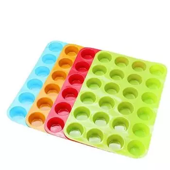 24 чашки, силиконовая форма для кексов и форма для выпечки кексов, антипригарная силиконовая форма для торта, круглая мини-форма для кексов, форма для украшения торта