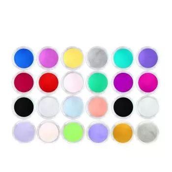 24 цвета акриловая блестящая пудра для ногтей, прозрачная розовая, белая, с резьбой, кристаллический полимерный гель, кончики для дизайна ногтей, украшения