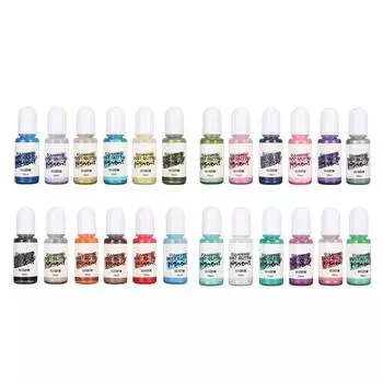 24 цвета пигмента эпоксидной смолы жидкий эпоксидный краситель смоляной краситель алмазная пыль блестящий пигмент для