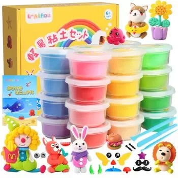 24 цвета, пластилин, воздух, 3 инструмента, игровая книга, множество персонажей, ручная работа, своими руками для начальной школы, стресс, ручная работа, рождественский подарок L-Athna, ультралегкий