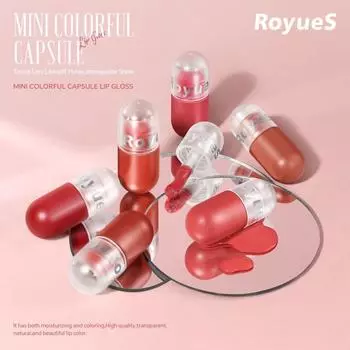 24 цветных капсулы, мини-глазурь для губ, долговечная, не выцветающая, водонепроницаемый, увлажняющий, увлажняющий крем для губ, грязь для губ, мед 9g/0.32oz