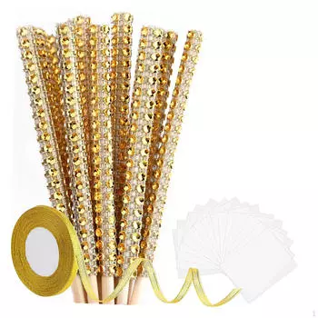 24 деревянных шпажки для конфет и фруктов с мешочками и лентой для кухонных мероприятий золотой