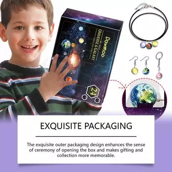 24-дневный Адвент-календарь с подвеской в виде планет, коллекция «Вселенная-Планета», комплект подвесок для мужчин и женщин CHINA