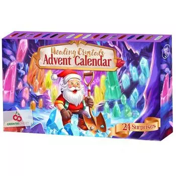 24 дня Кристаллы Рождественский Адвент Календарь Подарочная коробка Натуральные драгоценные камни Камни Минералы Коллекция камней Рождественский обратный отсчет Подарок One Size