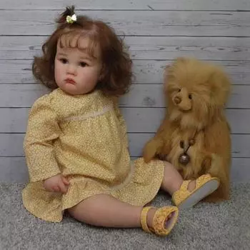 24-дюймовая кукла-реборн Шарлотта, 60 см, мягкое тканевое тело, набитое хлопком, имитация куклы-младенца, реалистичная имплантированная кукла-новорожденный для подарка ребенку на день рождения 60cm cloth body