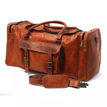 24-дюймовая новая винтажная спортивная сумка унисекс из натуральной коричневой кожи для путешествий в спортзал 24 X 11 X 9 коричневый