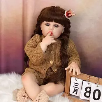24-дюймовые куклы Reborn, тканевое тело, милые пальчиковые игрушки Bebe Reborn, игрушки для раннего образования, подарки на день рождения для детей